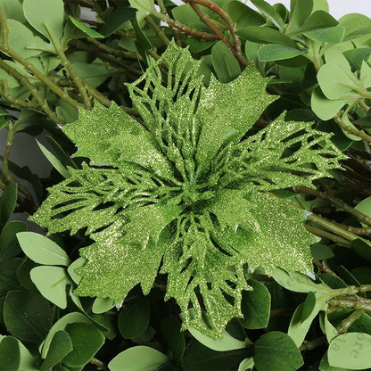 Flores pingente glitter natal 10 Peças natal de simulação de plástico decorativa de flores