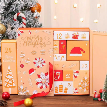 Calendário do Advento Decorado Calendário de Natal Contagem regressiva de 24 gavetas