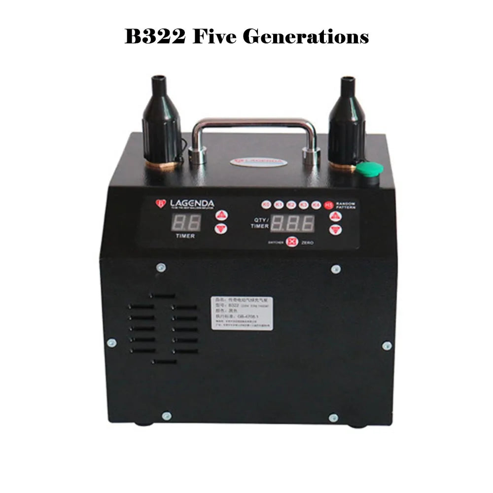 Inflador Elétrico de Balões Lagenda B322 (Terceira Geração / Versão Digital com Bico Duplo)