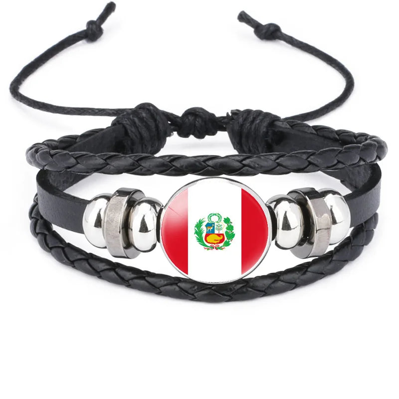 Pulseira criativa no estilo da bandeira nacional Brasil, lembrança viagem personalizada