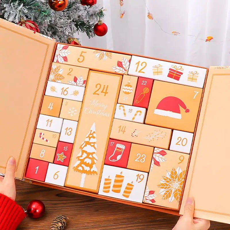 Calendário do Advento Decorado Calendário de Natal Contagem regressiva de 24 gavetas