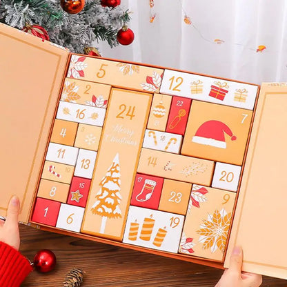 Calendário do Advento Decorado Calendário de Natal Contagem regressiva de 24 gavetas