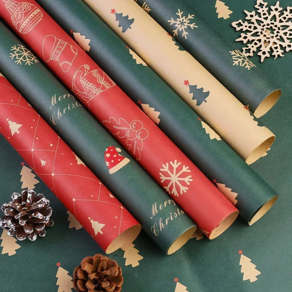 Papel Kraft de Elementos de Natal/de Embrulho de Caixa de Presente Suprimentos Festas