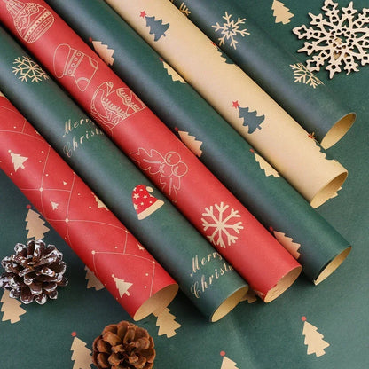 Papel Kraft de Elementos de Natal/de Embrulho de Caixa de Presente Suprimentos Festas