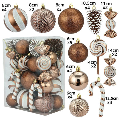 Bola de natal 36 peças enfeites de bola de Natal em formato especial, decoração de festa