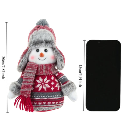 Boneca de boneco de neve de natal com chapéu decoração foto prop, presente crianças