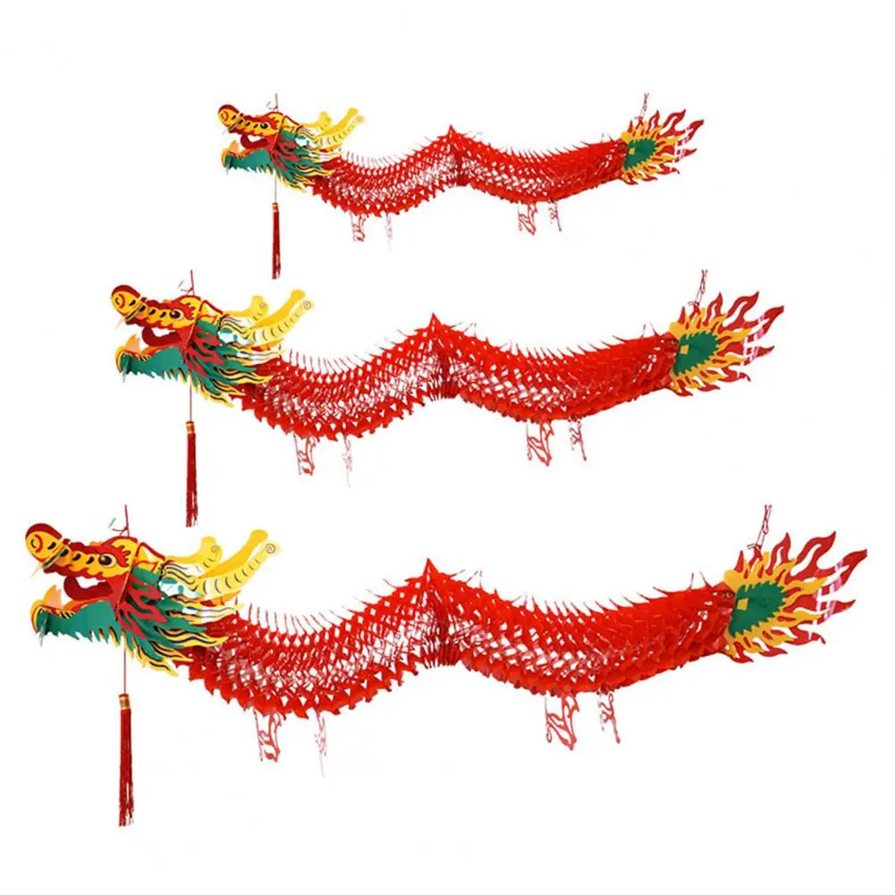 Lanterna de ano novo chinês lanterna de dragão chinês com borla ornamento festivo