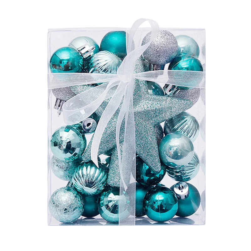 Kit bolas de Natal pingente 30 peças Bola de Natal de 3 cm com topo de árvore de Natal