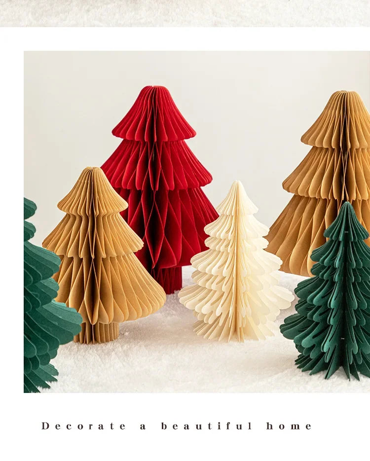 Árvores de Natal de papel, Árvore de papel de favo de mel de Natal Enfeite árvore