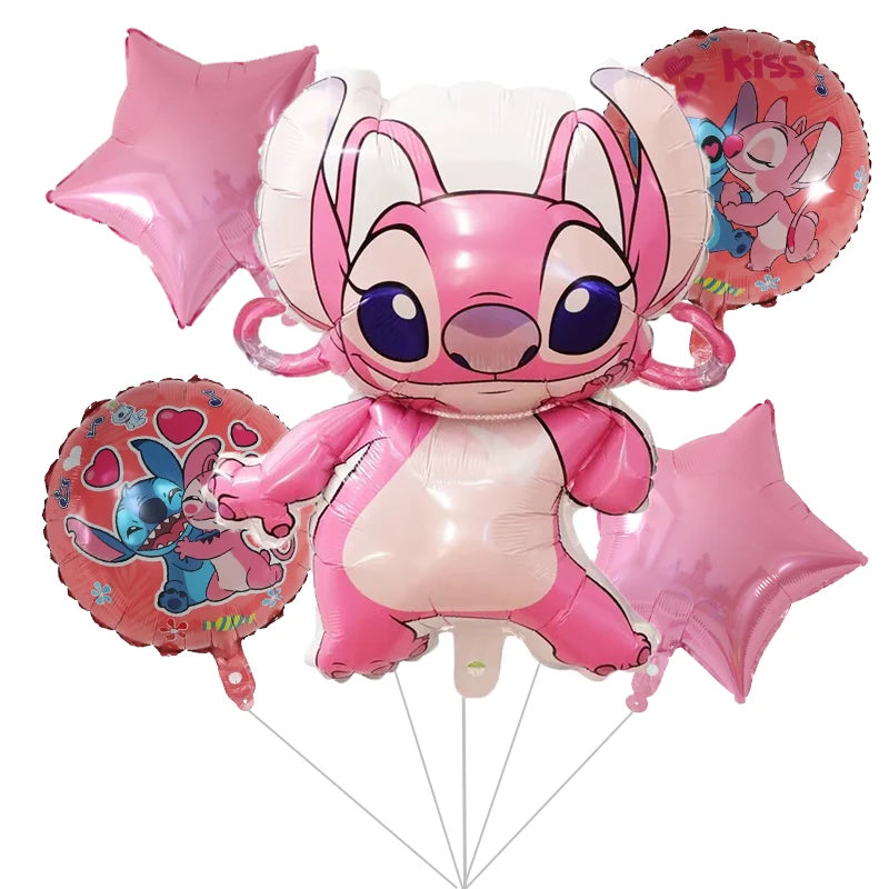 Balões de aniversário rosa e azul da Lilo e Stitch itens lilo & stitch personalizados