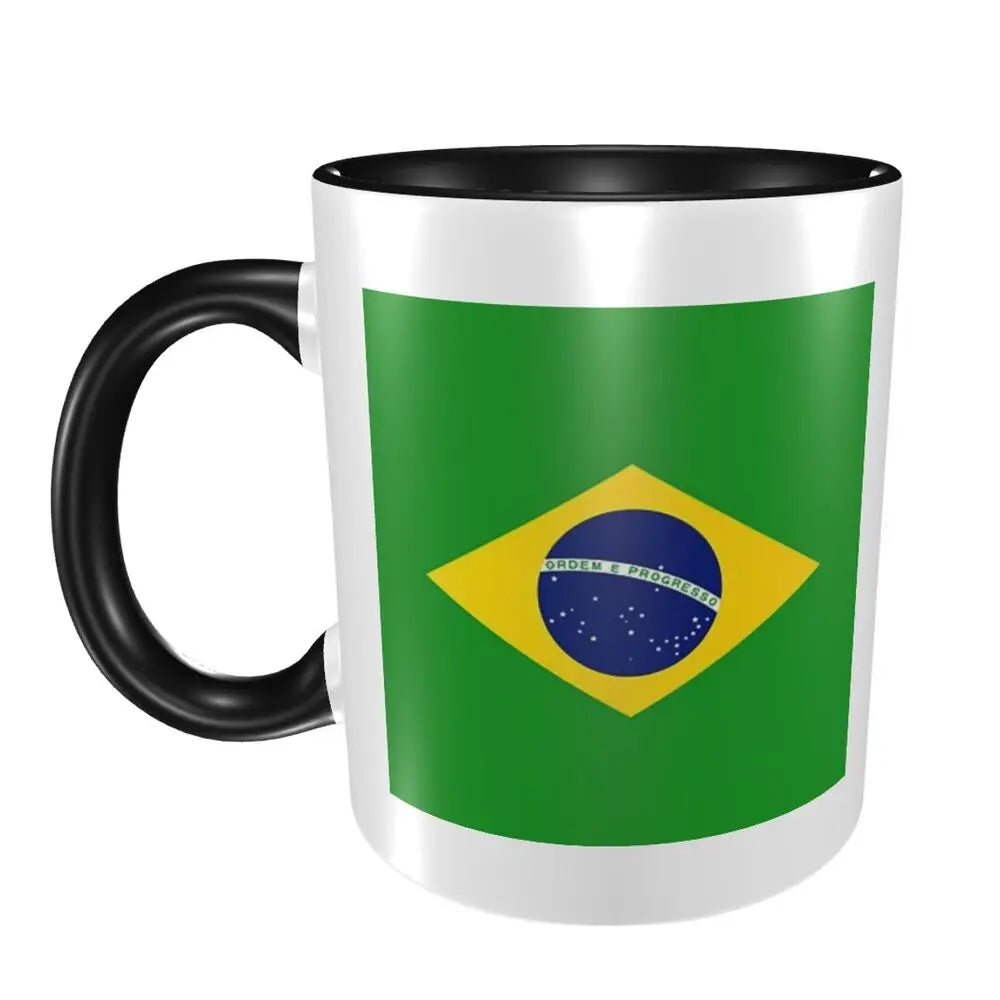 Caneca Futebol Bandeira Brasil Criativa Copa do Mundo (Verde) de 590 ml Futebol Bandeira