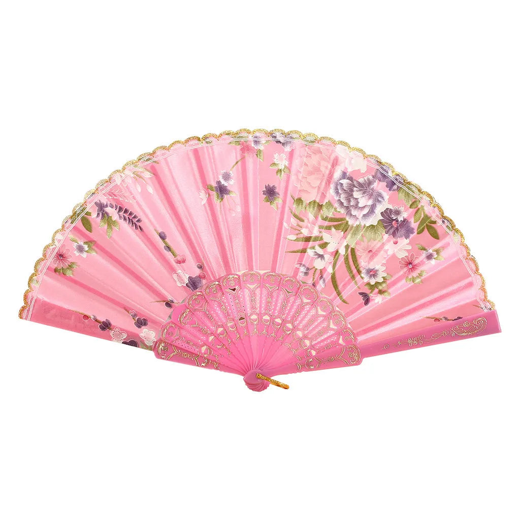 Fãs de festa de renda com laço de seda dobrável estilo mão flor dança ventilador