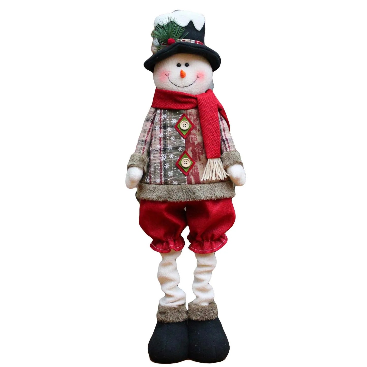 Kit boneco Papai Noel Boneco de Neve Rena Natal Boneco de Natal em pé - boneca retrátil