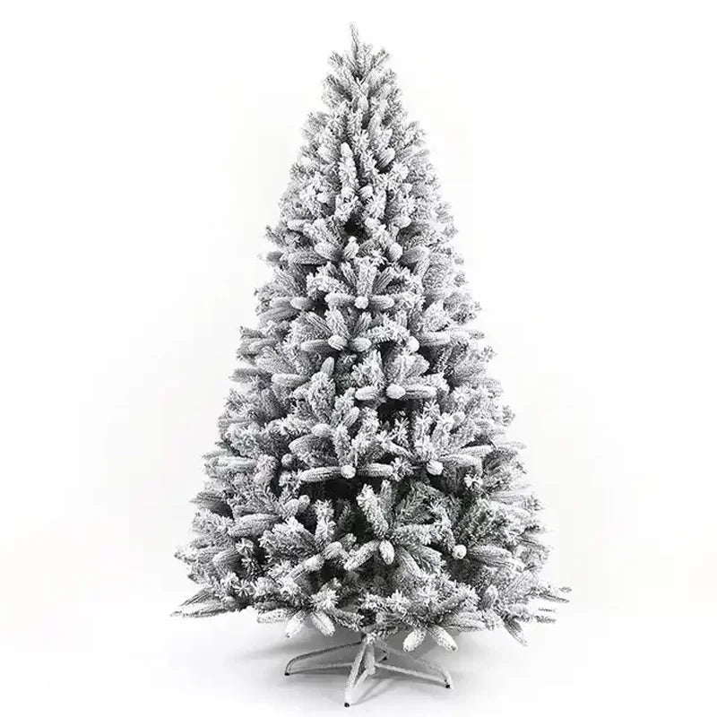Árvore de Natal artificial PE e PVC, árvore de neve artificial com agulha intensiva suporte