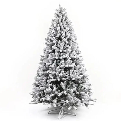 Árvore de Natal artificial PE e PVC, árvore de neve artificial com agulha intensiva suporte