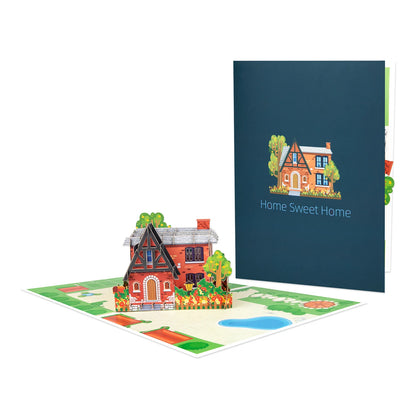 Cartão pop-up New House, cartão de felicitações 3D New House, cartão de boas-vindas