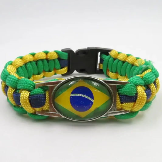 Pulseira de bandeira nacional elemento bandeira do Brasil jogo de futebol equipe torcendo