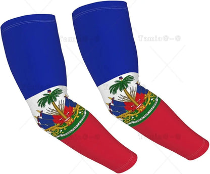 Mangas refrescantes com a bandeira da Brasil, proteção solar, homens e mulheres, ideais