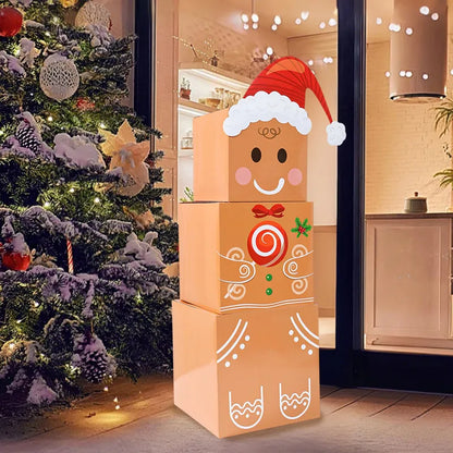 Caixas Empilhamento Feliz Natal 16 Caixas Empilháveis de Natal com Chapéus em 4 Designs