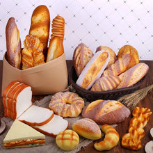 Carregar imagem no visualizador da galeria, Modelo de pão de simulação baguette francesa torradas bagels croissant comida festiva
