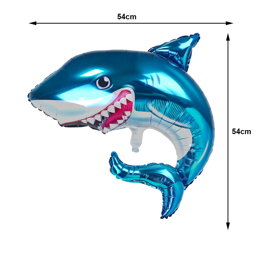 Balões de folha tubarão, animais do oceano balão alumínio hélio mylar sob o mar
