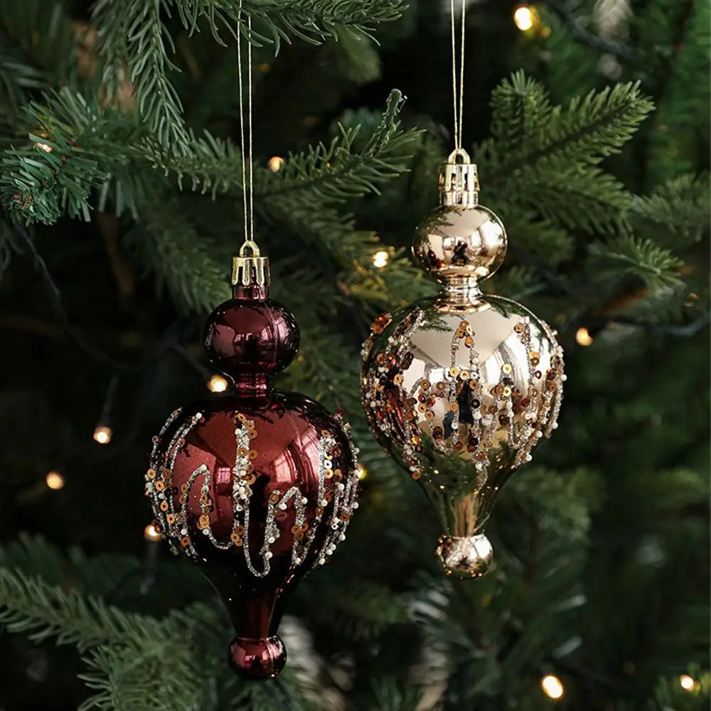 Bolas Natal Plástico Café/Bege Enfeite pendurado de Natal, enfeite de gota árvore de natal