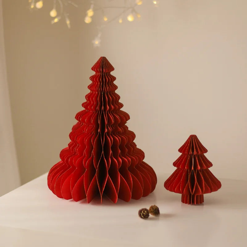 Árvores de Natal de papel, Árvore de papel de favo de mel de Natal Enfeite de árvore papel