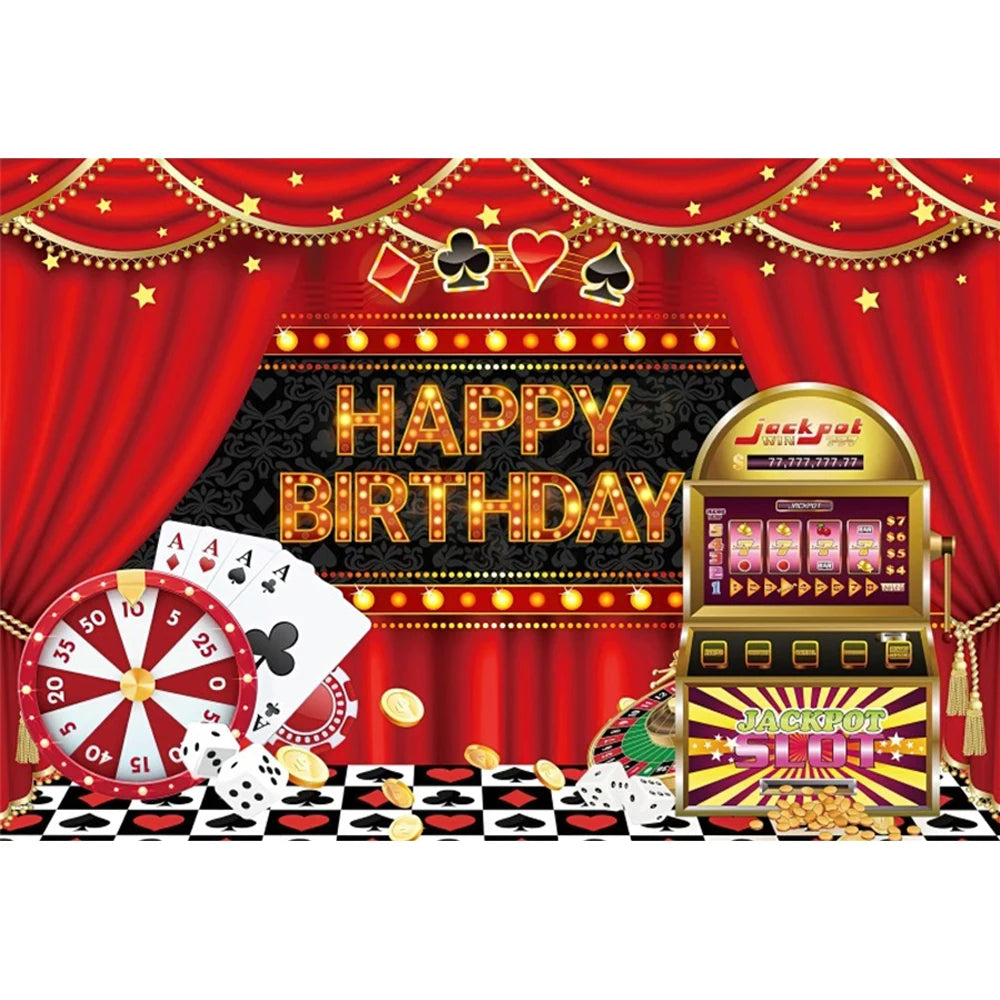 Cenário de aniversário de cassino Las Vegas Casino Noite Tema de Aniversário Decorações