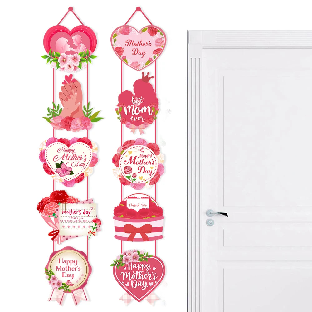 Decoração Teto de Dia das Mães Porta Pendurada Banner Dia das Mãe