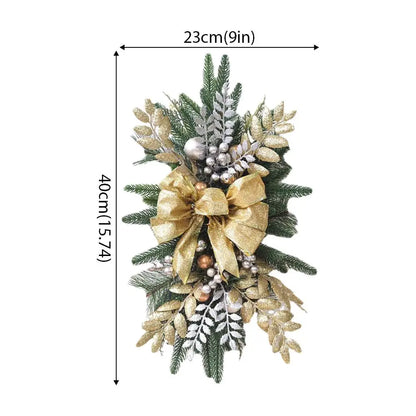 Guirlanda de Natal Decoração Azul e Branco Componente com Guirlanda Dupla de Pinha