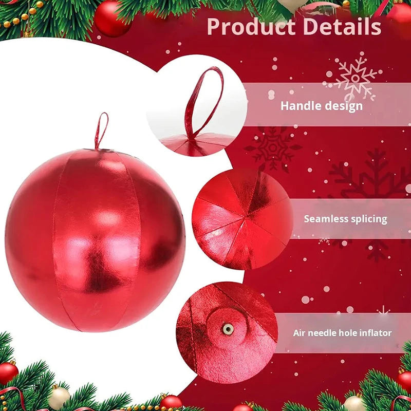 Bola de Natal Gigante Inflável para Decoração, Natalinas Coloridas Cenários Fotográficos