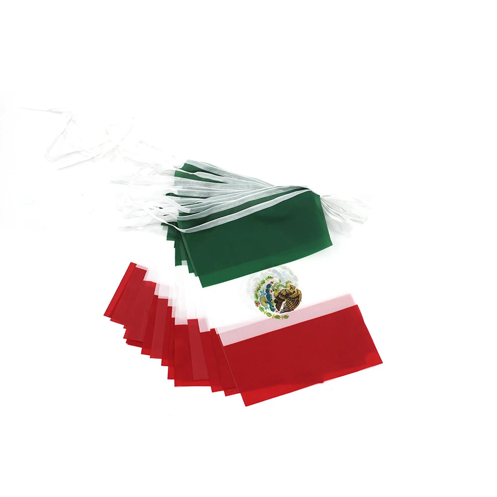 Bandeirinhas Copa do Mundo Cordão de bandeira do México de 1,5 m, 24 peças (México)