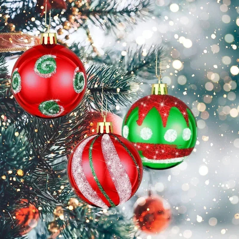 Bola Árvore de Natal Colorida Pintura 24 Peças de Enfeites de Bola de Natal, 6 cm Enfeites