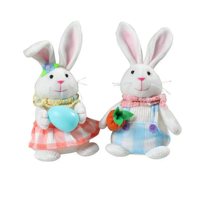 Boneco Coelhinho em pé pelúcia segurando um ovo, pelúcia macio e luminoso feito à mão