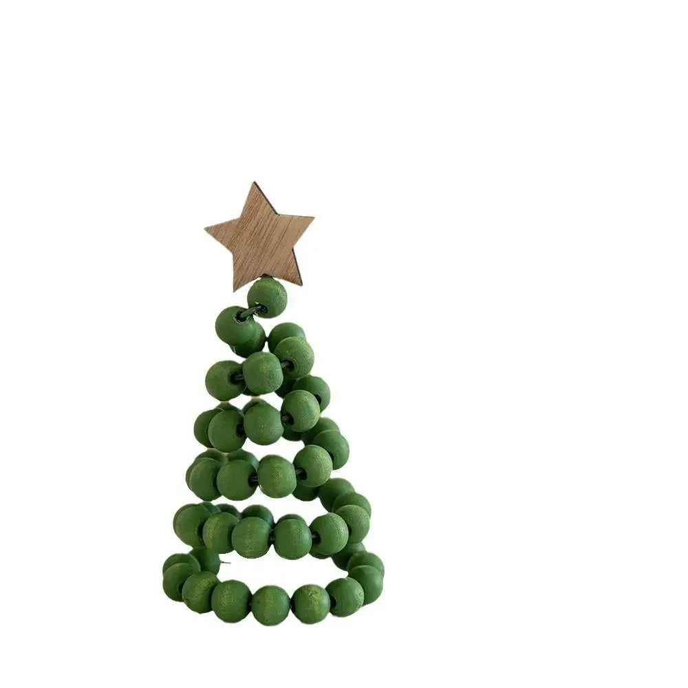 Bolinhas de Madeira para Árvore de Natal, Árvores de Natal Decorativas Estilo Nórdico Feitas de Contas Madeira