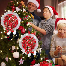 Carregar imagem no visualizador da galeria, Pernas recheadas de duende Natal,Vermelho Verde Listrado Pelúcia Elf Pernas Natal
