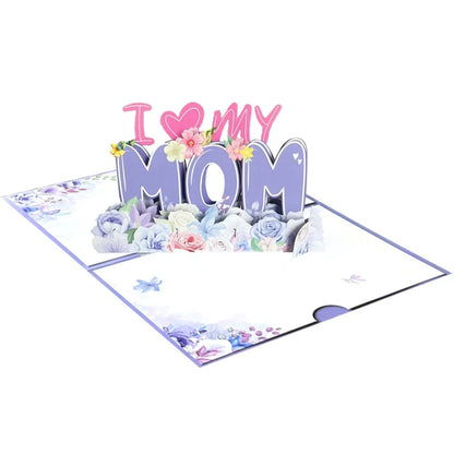 Cartão pop-up de dia das mães, cartão comemorativo 3D para o dia das mães, pensando