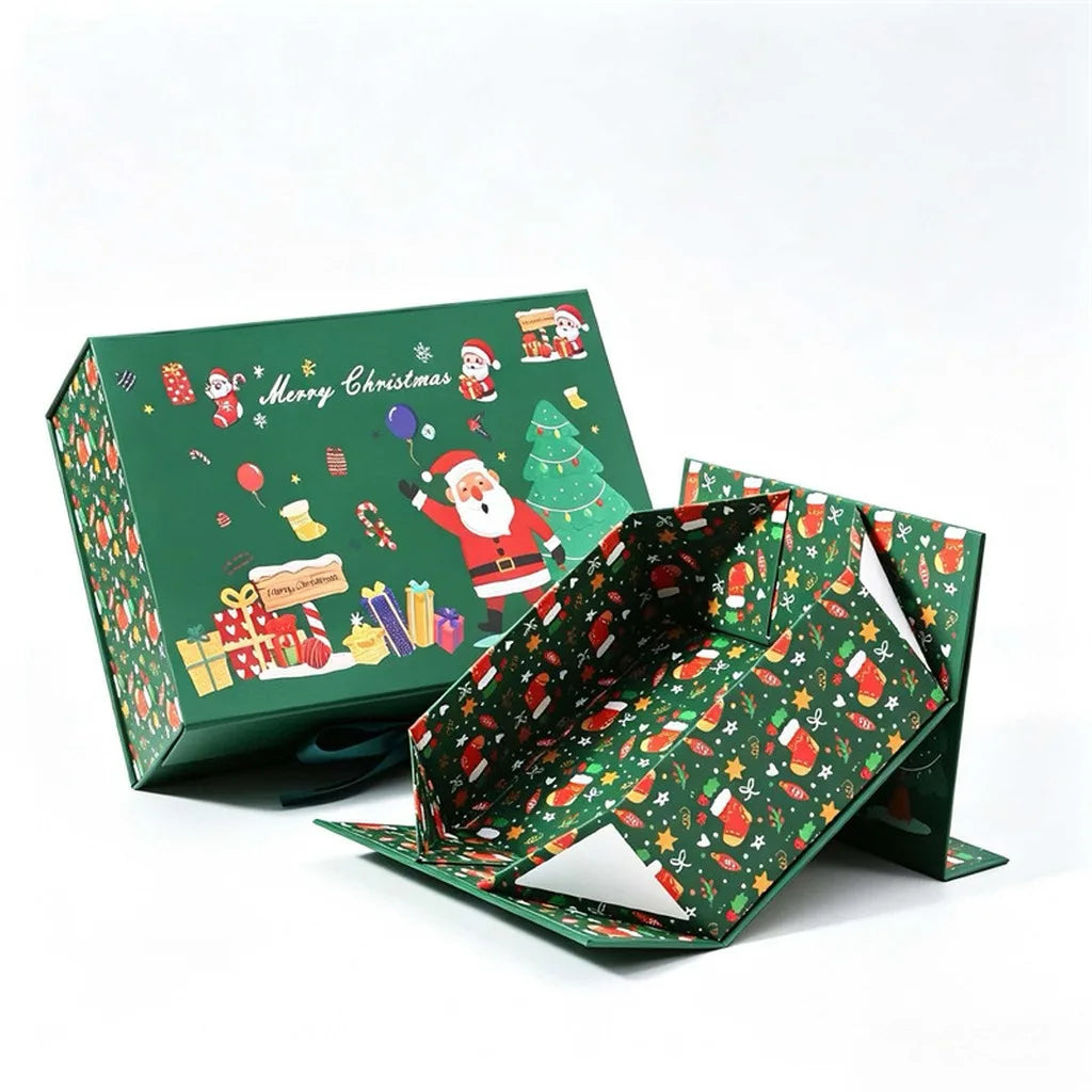 Caixa Presente de Natal Linda Caixas de Armazenamento de Papelão Decorativas de Natal