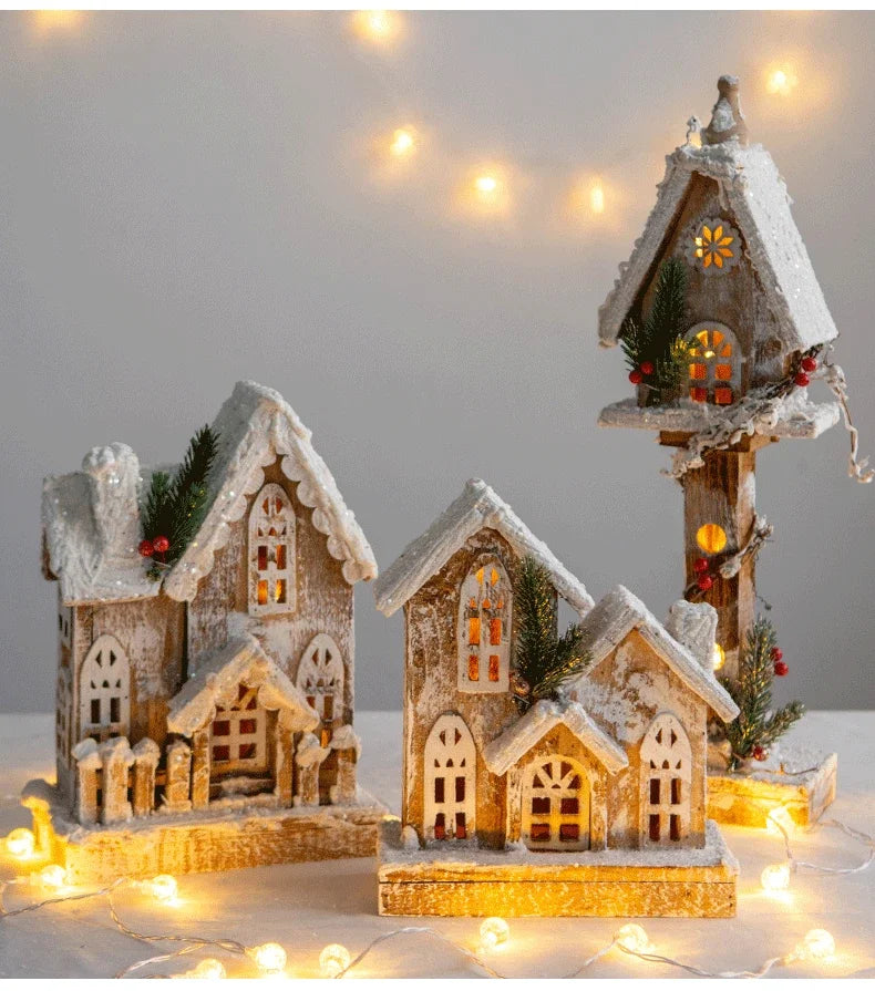 Cerca Decoração Natal Neve Pinho Decoração árvores Natal | Portão árvore natal madeira