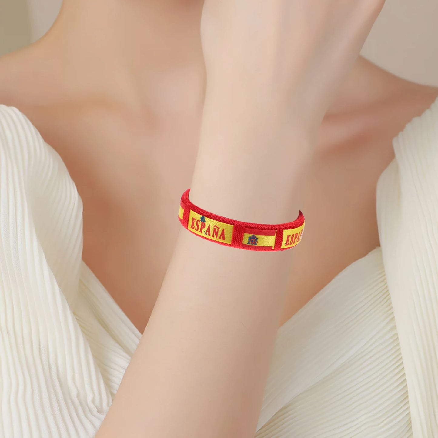 Pulseira para torcedor, Pulseiras com estampa de bandeira, Pulseiras com alça flexível