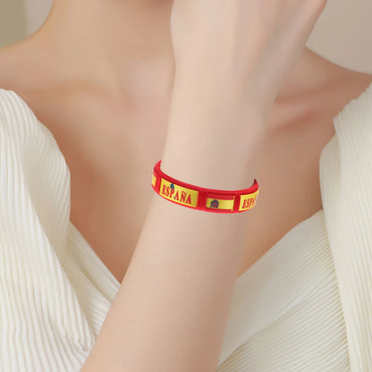 Pulseira para torcedor, Pulseiras com estampa de bandeira, Pulseiras com alça flexível