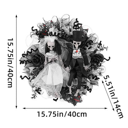 Guirlanda de esqueleto de Halloween guirlanda de janela e decoração assustadora