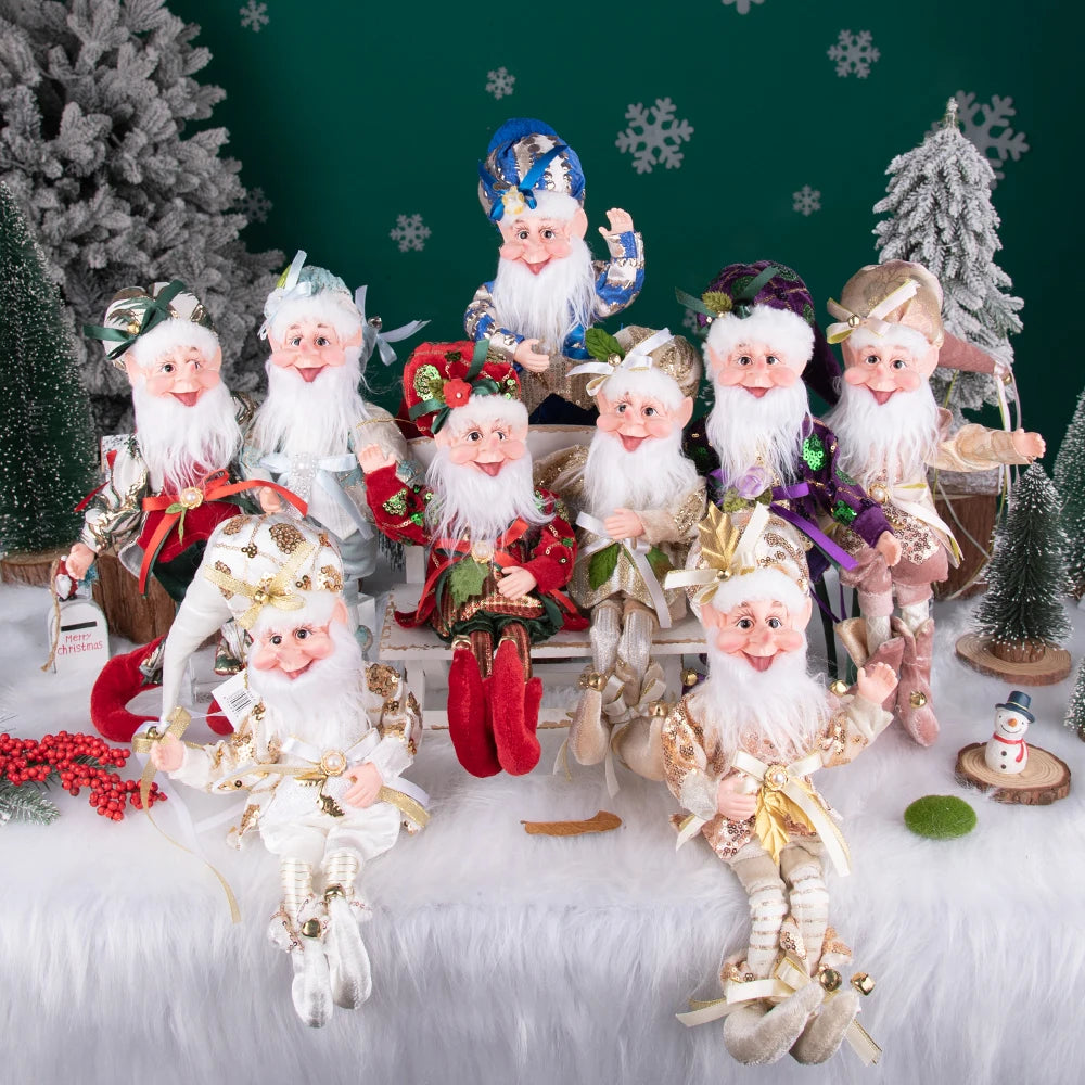 Enfeite Elfo Verde e Vermelho 45cm e 55cm Merita, Personagens Natalinos para Decoração