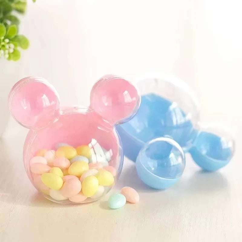 Caixa de Doces 24 peças de plástico Mickey Head Mouse caixa doces caixa  (24 peças rosa)