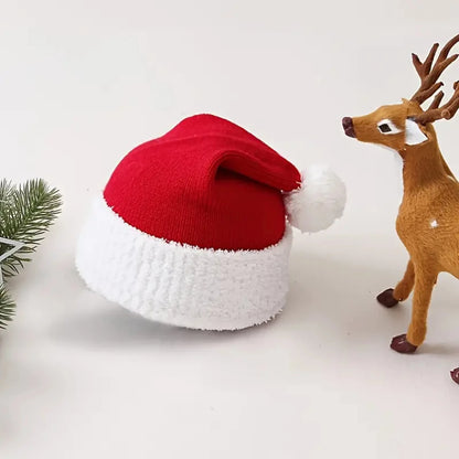 Gorros de malha fofos para meninos e meninas, gorro de Natal quente aba orelha