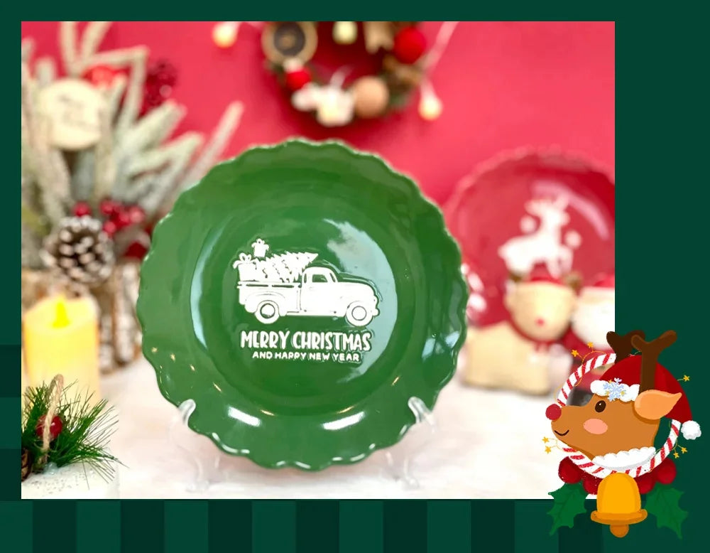 Bule de Chá em Formato de Árvore de Natal (820ml) e Bule de Porcelana Árvore de Natal Decorativo Cerâmica