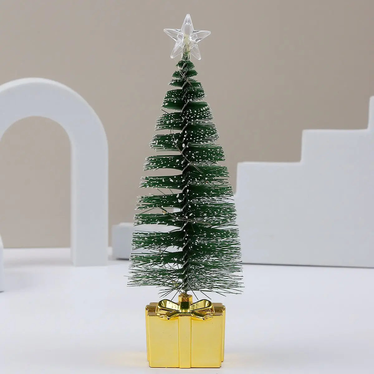 Árvore de Natal Pequena com Luz Multicolorida Conjunto de 3 Luzes LED Coloridas Natal