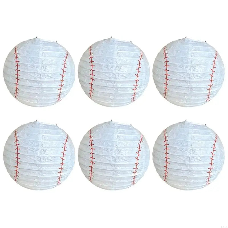 6 Peças lanternas de papel esportivas 20,32 cm beisebol basquete futebol esportes