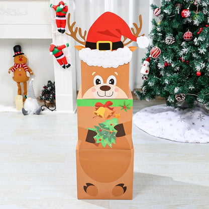Caixas Empilhamento Feliz Natal 16 Caixas Empilháveis de Natal com Chapéus em 4 Designs