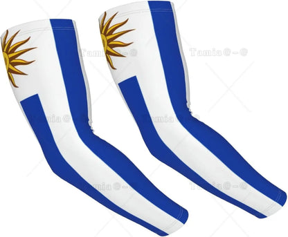 Mangas refrescantes com a bandeira da Brasil, proteção solar, homens e mulheres, ideais